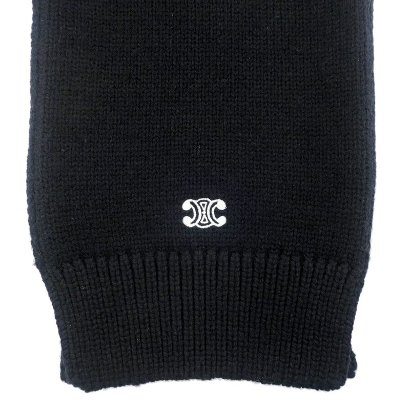 Celine Muffler - Black BK Triomphe Logo Wool Ladies Accessories Others
