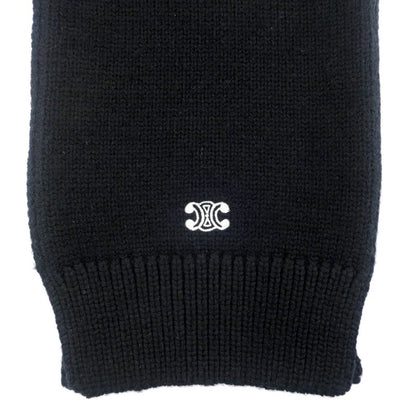 Celine Muffler - Black BK Triomphe Logo Wool Ladies Accessories Others