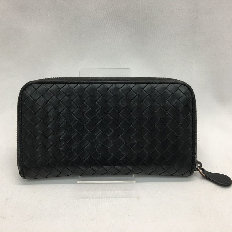 Bottega Veneta Men's Long Wallet Intrecciato Round Zipper 114076 Black