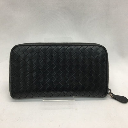 Bottega Veneta Men's Long Wallet Intrecciato Round Zipper 114076 Black