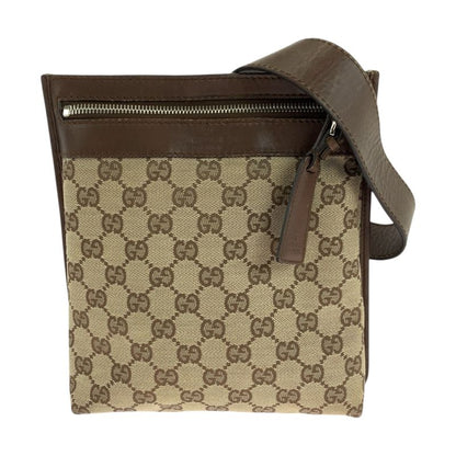 Gucci Beige Brown Silver Hardware GG Canvas 92562 Shoulder Bag Shoulder Women