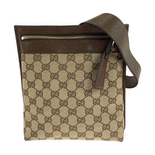 Gucci Beige Brown Silver Hardware GG Canvas 92562 Shoulder Bag Shoulder Women