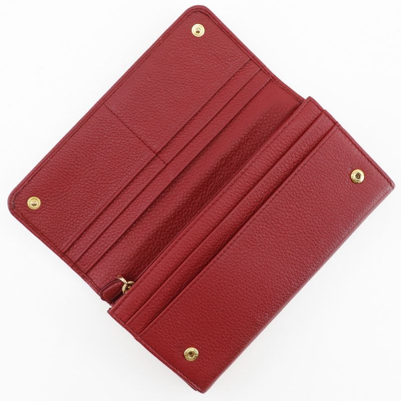 Prada Vittero Dino 1mh132 Leather Red Ladies Long Wallet