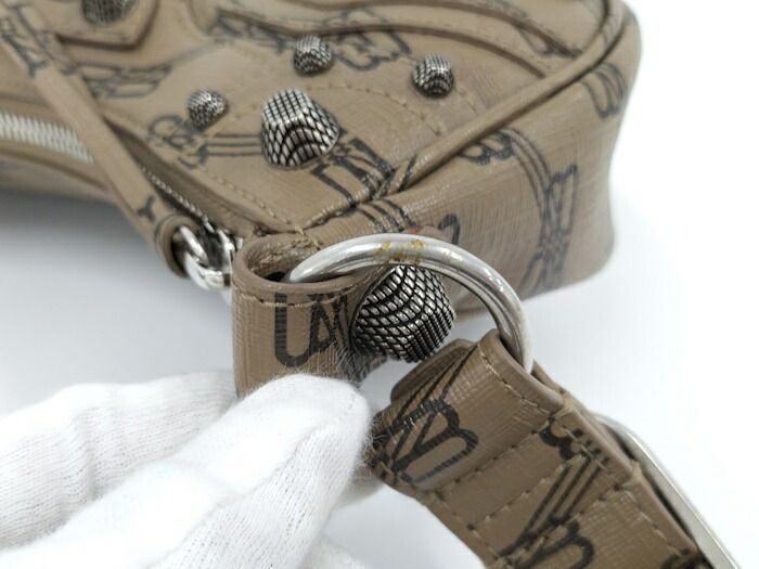 Balenciaga Shoulder Bag Le Cagor PVC Coated Brown 671309