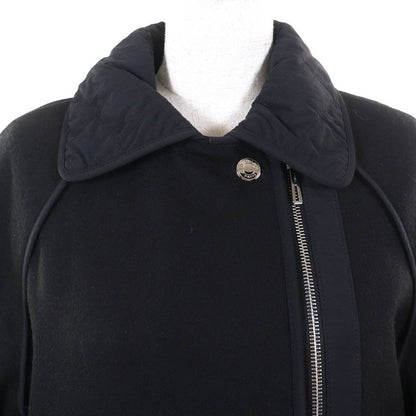 Hermes 22AW 2h0106dg Cashmere Blend Serie Button Zip Up Quilted Coat Dark Navy
