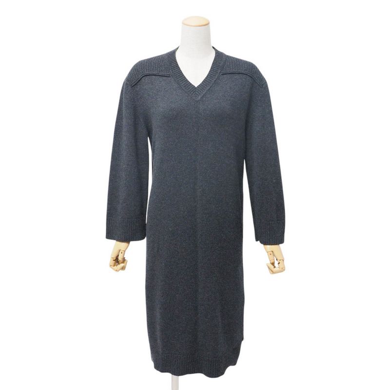 Hermes Dress Size 36 Total Cashmere Knit Dress Serie Decoration Made In