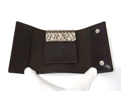 Fendi Leather 8-ring Key Case Key Case Men's Women's Brown Fq2190