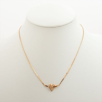 Christian DIOR Heart Necklace GP With Rhinestones Gold
