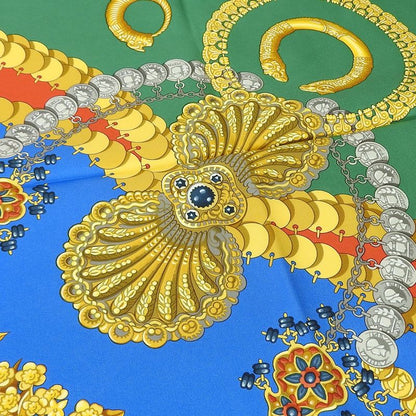 Hermes Scarf Carre 90 Silk 100% Kosmima Universe Blue Green Red Women Hermes