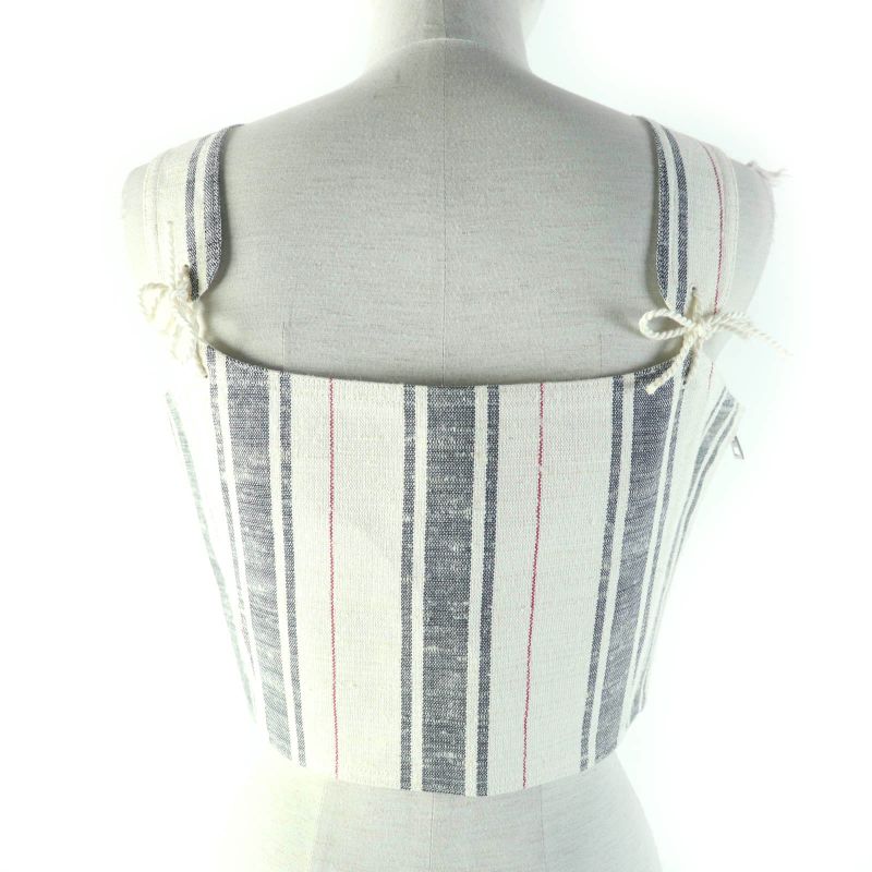 Christian DIOR 111b22a7760 Silk Blend Lace Up Side Zip Bustier Top Multi 40