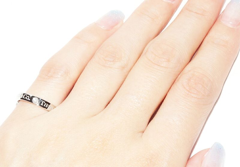 Tiffany & Co Ring Ot950 Diamond 3P (007ct) T&CO Band Ring With Flat Band Ring