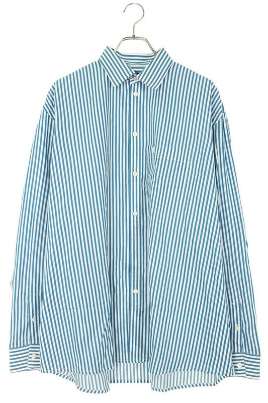 Balenciaga 625567 Tim17 B Logo Embroidered Striped Long Sleeve Shirt Men 39