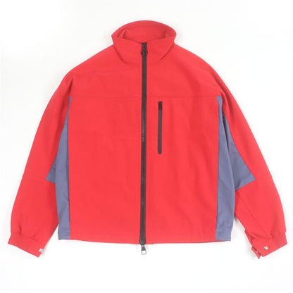 Louis Vuitton LV Circle Logo Zip Nylon Blouson Mountain Hoodie Red Gray 46 Made