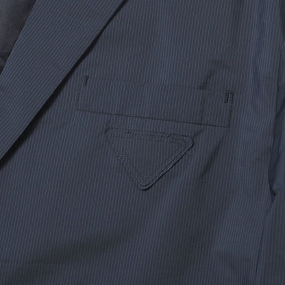 Prada G8240 Tailored Jacket Size 54R Stripe 2B Bleather Single Jacket Triangular