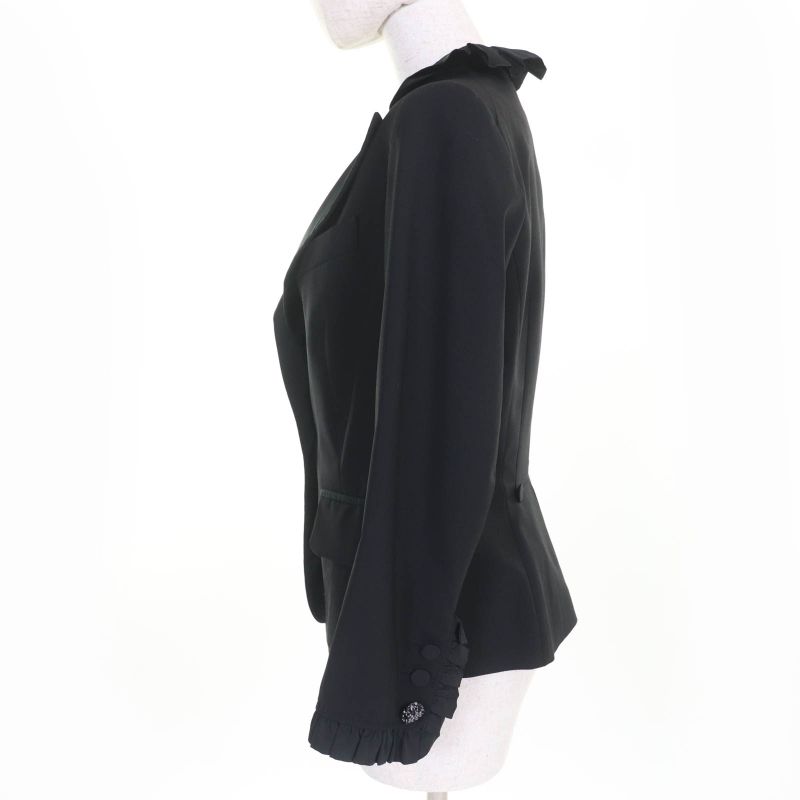 Louis Vuitton 09SS Wool Silk Blend Lined Monogram Mini Ruffle Design Jacket