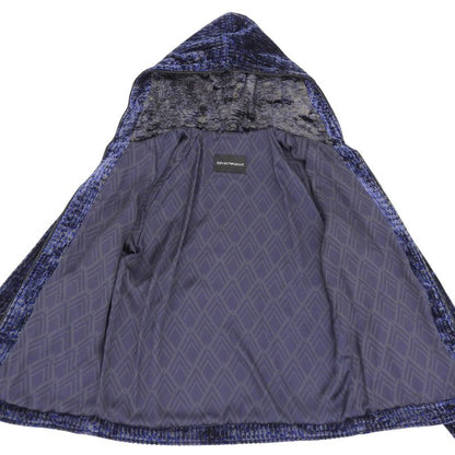 Emporio Armani Velour W Zip Up Hoodie Navy 44 Made In Bulgaria Men's