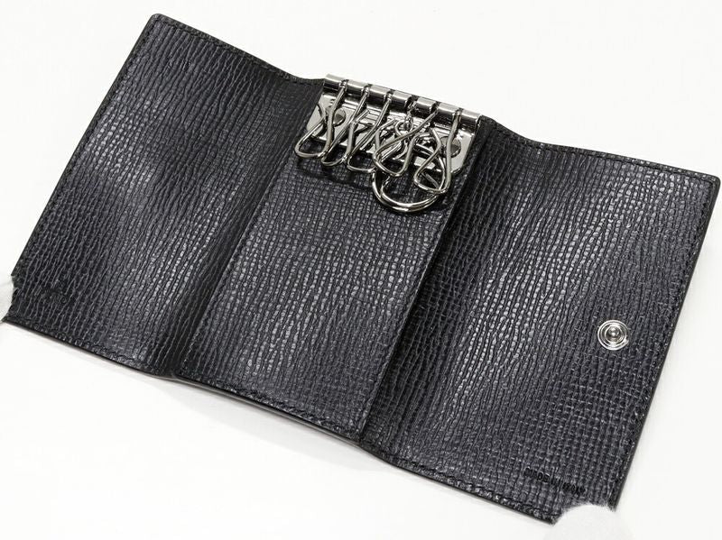 Fendi 6-stack Key Case Zucca PVC Canvas Black 8ap079 00vre F0xb8