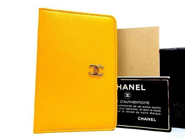 Chanel Coco Leather Notebook Cabas Schedule Book Address Book Yellow