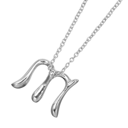 Tiffany & Co Alphabet Letter M Silver 925 Ladies 2.2g Necklace