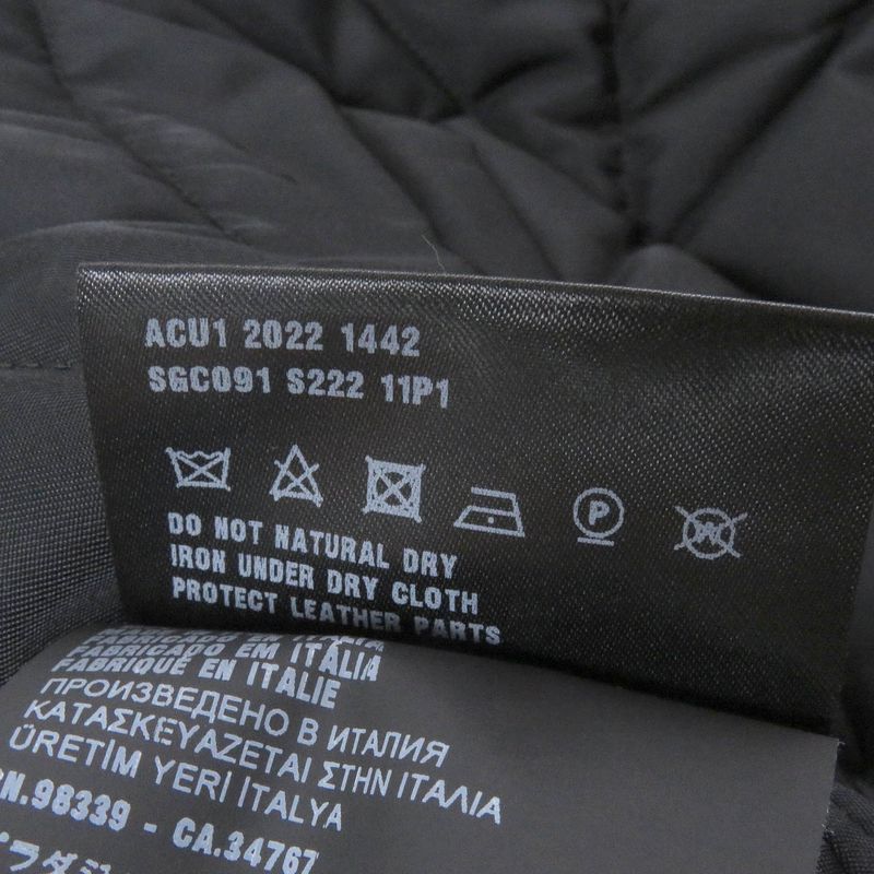 Prada 2022 Sgc091 Re-nylon Triangle Logo Cotton Graphic Padded Coat Yellow XS