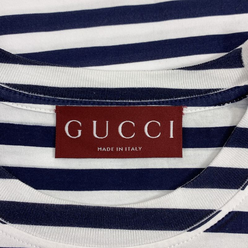 Gucci Interlocking Logo Print T-shirt Cut And Sewn - S - Navy White - Women's