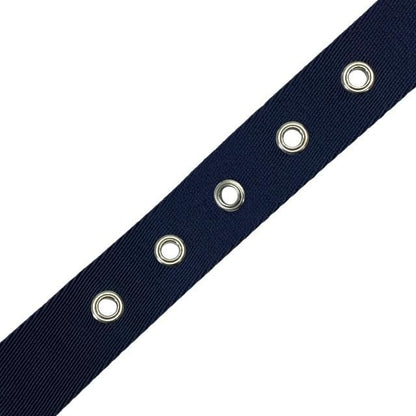 DIOR Belt Logo Jacquard Small Item Canvas Leather Logo Navy Silver Hardware