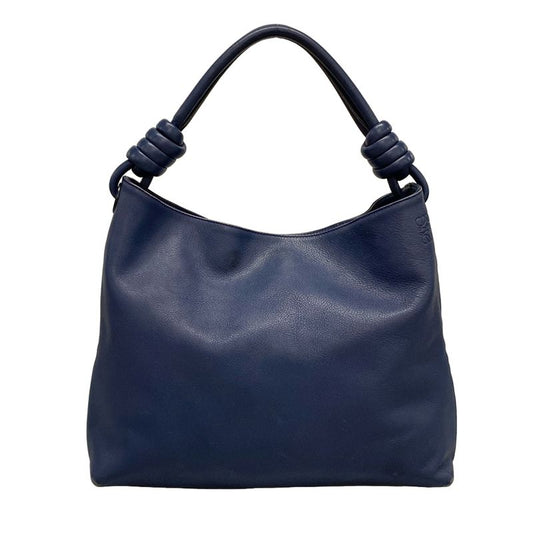 Loewe Shoulder Bag Flamenco Hobo Navy Leather