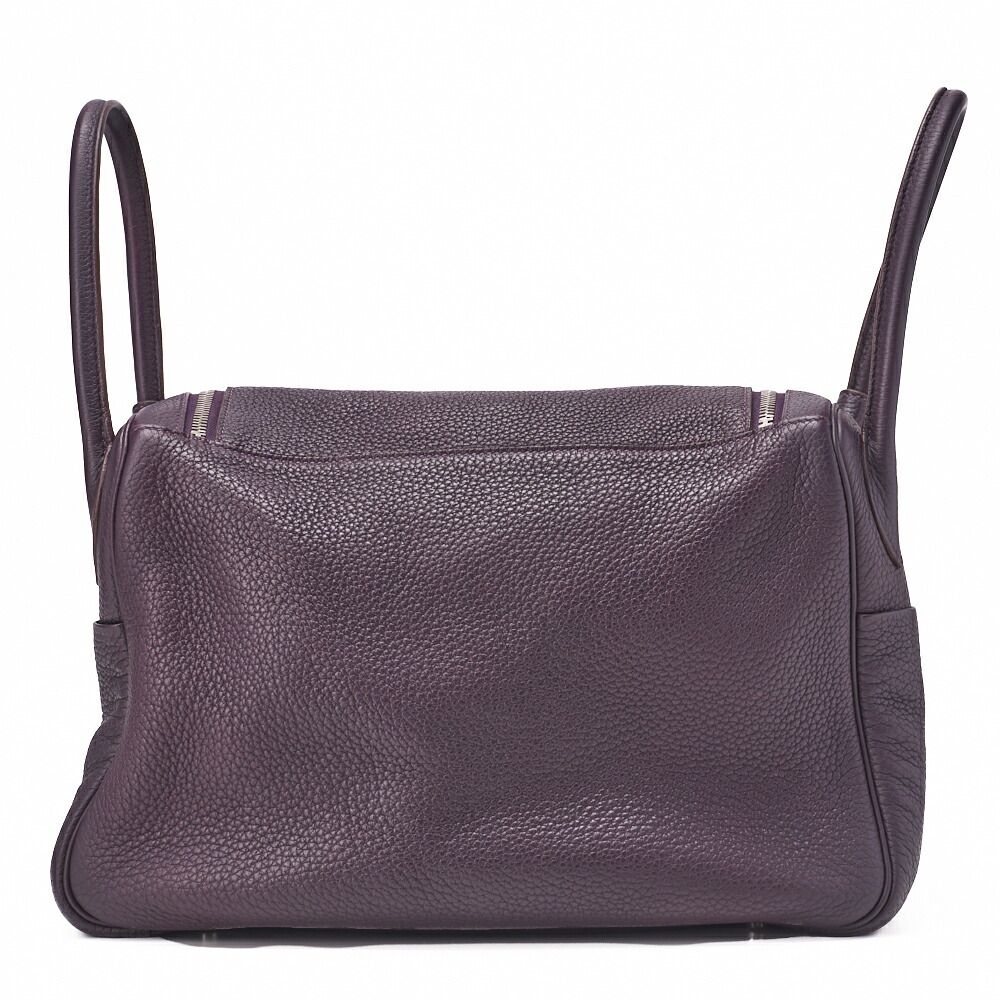 Hermes Lindy 34 Shoulder Bag Taurillon Clemence Raisin (silver Hardware)