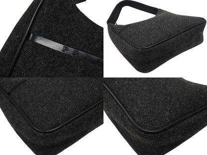 Prada Sports Bag Wool Nylon Charcoal Black Silver — view 6