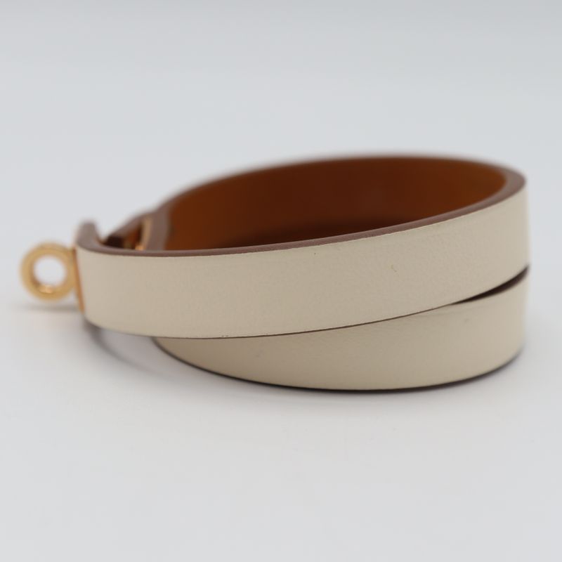 Hermes Mini Kelly Dubretour Kelly Bracelet T2 U Engraved White Gold Color