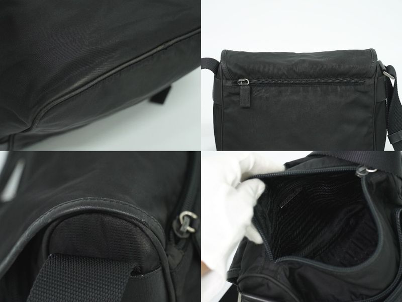 Authentic Prada Nylon Shoulder Bag Pochette Black Bag Pre-owned [follow-up