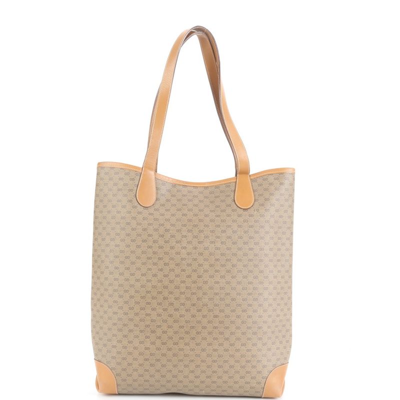 Gucci Micro GG Sherry Line Interlocking G Leather Tote Bag Shoulder Business A4