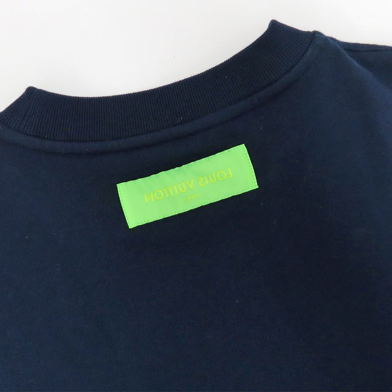 Louis Vuitton Taffetaje Logo Sweatshirt Crew-neck XL Navy- Cotton Tops