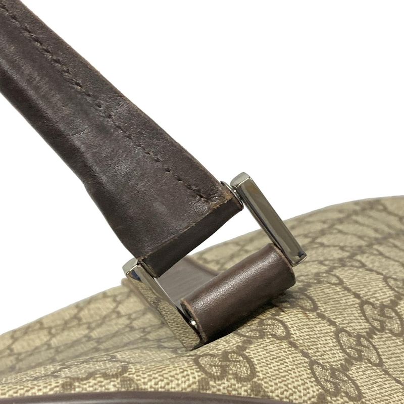 Gucci Boston Bag GG Supreme 108793 Beige X Dark Brown Leather