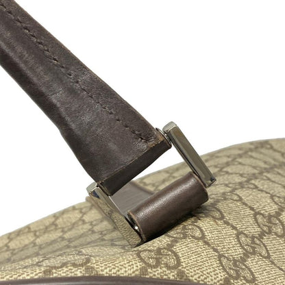 Gucci Boston Bag GG Supreme 108793 Beige X Dark Brown Leather