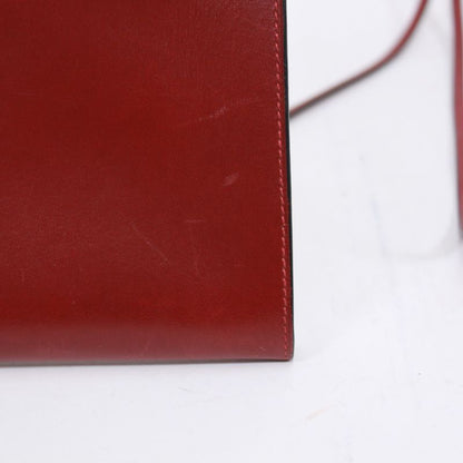Hermes Onymetou Rouge Ashe Box Calf Red Brown Shoulder Bag