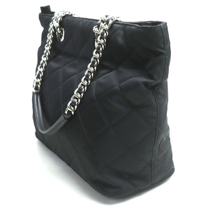 Prada Quilted Chain Tote Bag Black 1bg017 Ladies Preowned