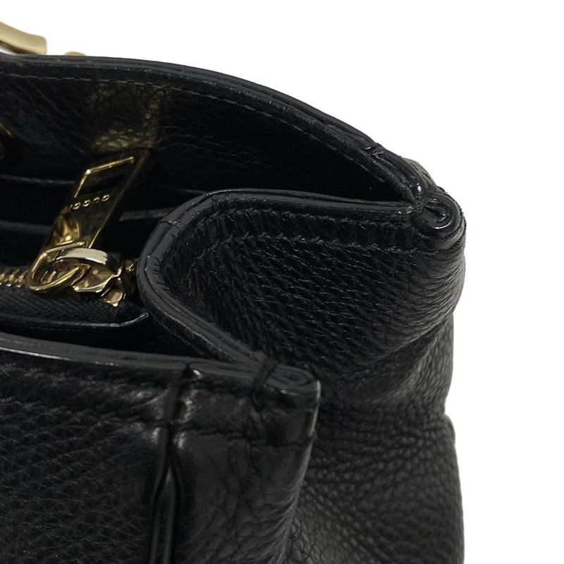 Gucci Bamboo Shopper Tote Bag 323660 Black And Brown Leather