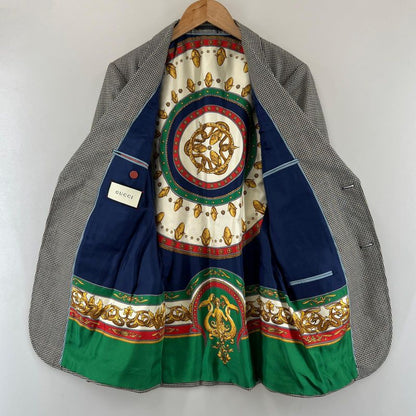 Gucci 574351 Wool Mohair Blend Staggered Pattern With Full Lining Single