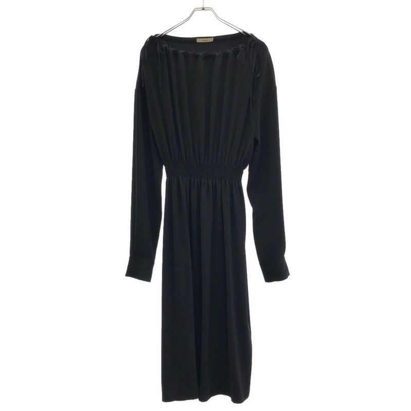 Celine Phoebe Period Neck Gathered Long Dress 2 6w78 7631 Black 40