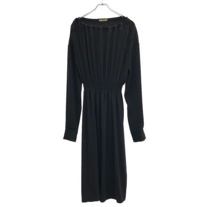 Celine Phoebe Period Neck Gathered Long Dress 2 6w78 7631 Black 40