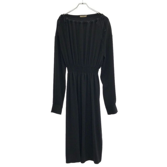 Celine Phoebe Period Neck Gathered Long Dress 2 6w78 7631 Black 40