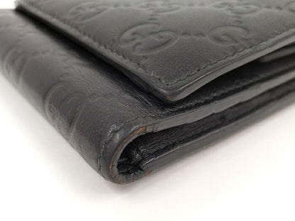 Gucci Trifold Wallet Leather Black 268533