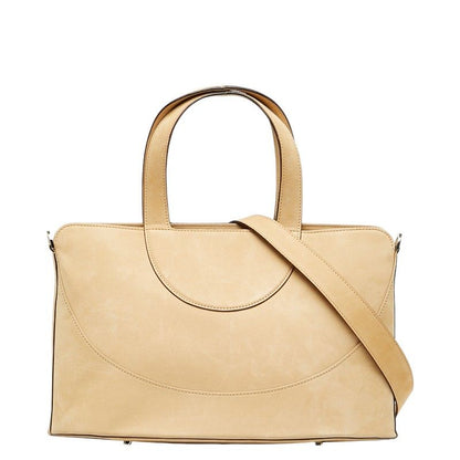 Bulgari Handbag Shoulder Bag 2WAY Beige Nubuck Women Bvlgari