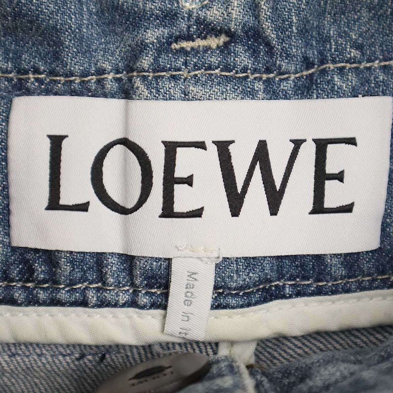 Loewe High Waisted Belted Denim Pants S2292010ib Indigo 36