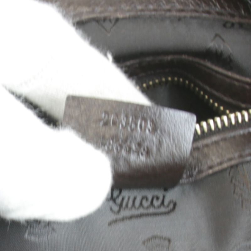 Gucci 203503 486628 Shoulder Bag Leather Brown