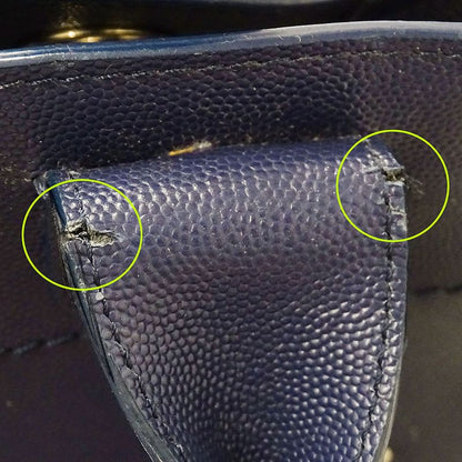 Chanel Bag Women's Brand Handbag Shoulder Bag 2way Caviar Skin Deauville Navy