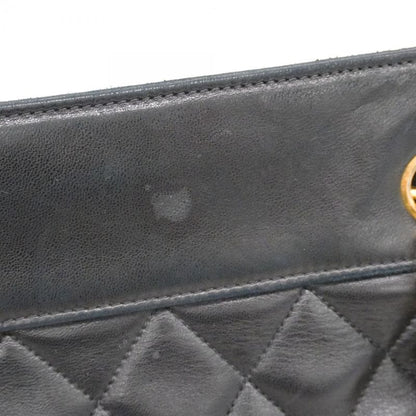 Chanel Shoulder Bag Matelasse Lambskin Black Gold Hardware Women