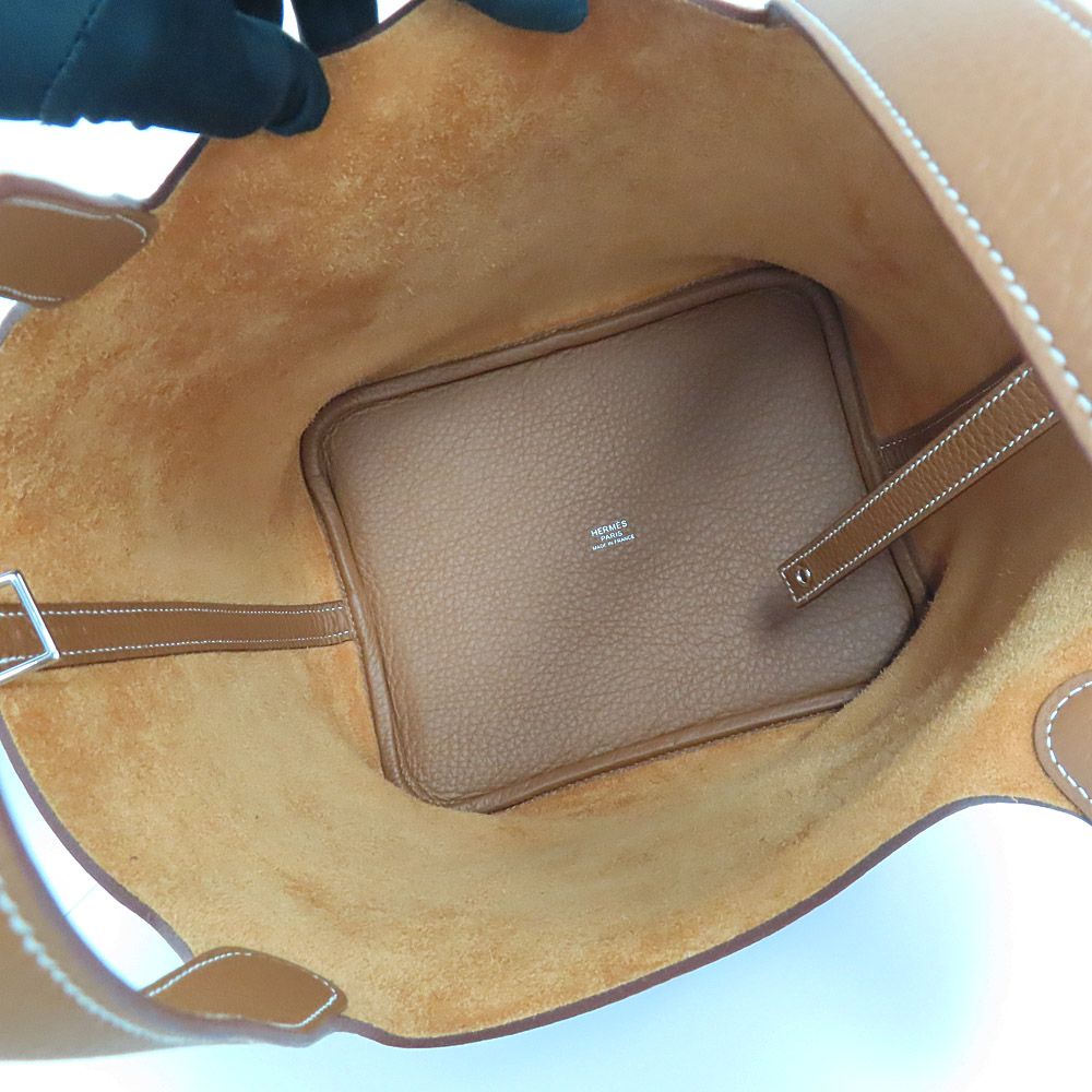 Hermes Picotin Lock MM Gold Taurillon Clemence Silver Hardware
