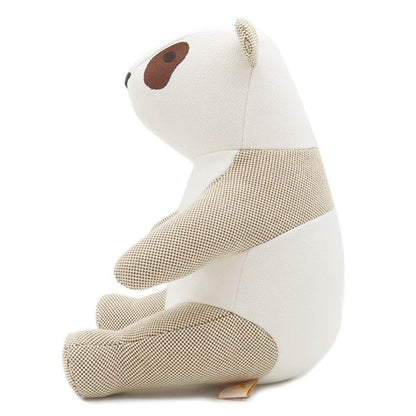 Hermes Plush Doll Panda Emile Cotton Leather Canel Toile H [box